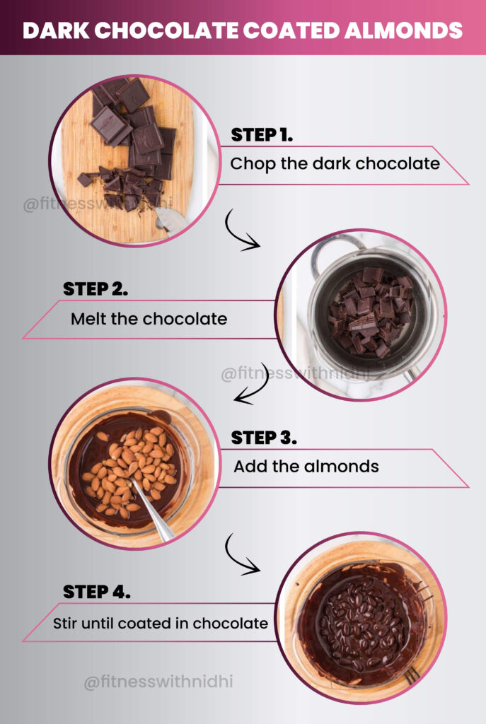 how to make dark chocolate coated almonds step by step