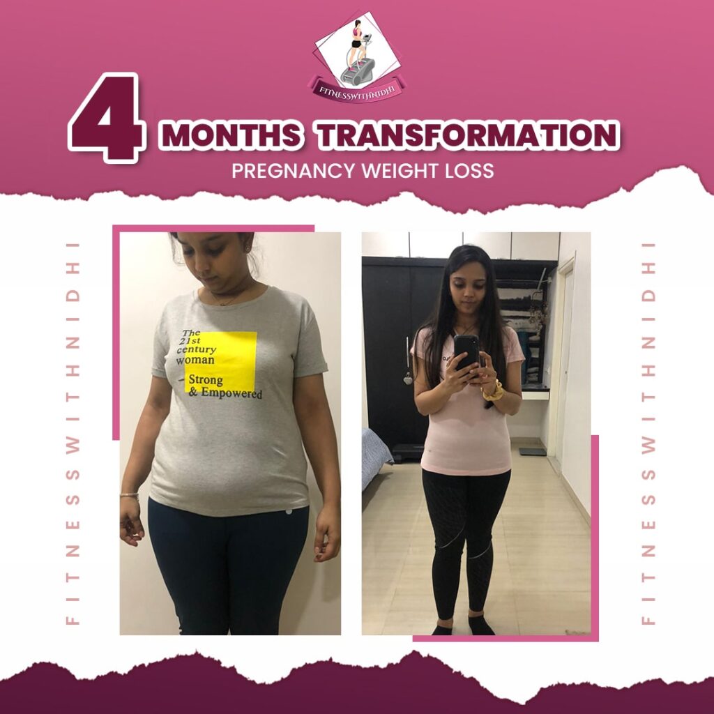 neha jain postpartum weight loss transformation in 4 months