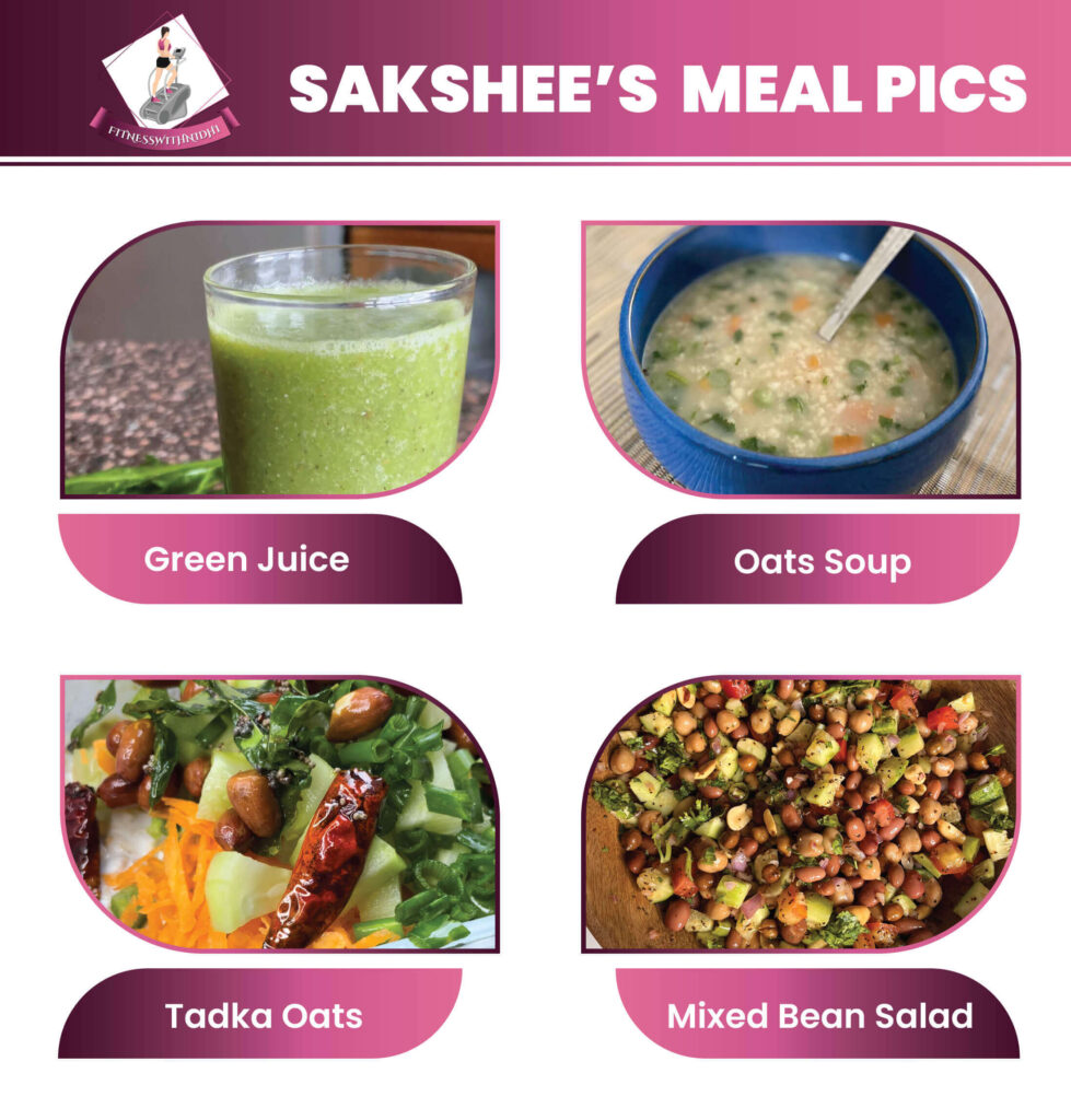 sakshee's meal during weight loss transformation program 