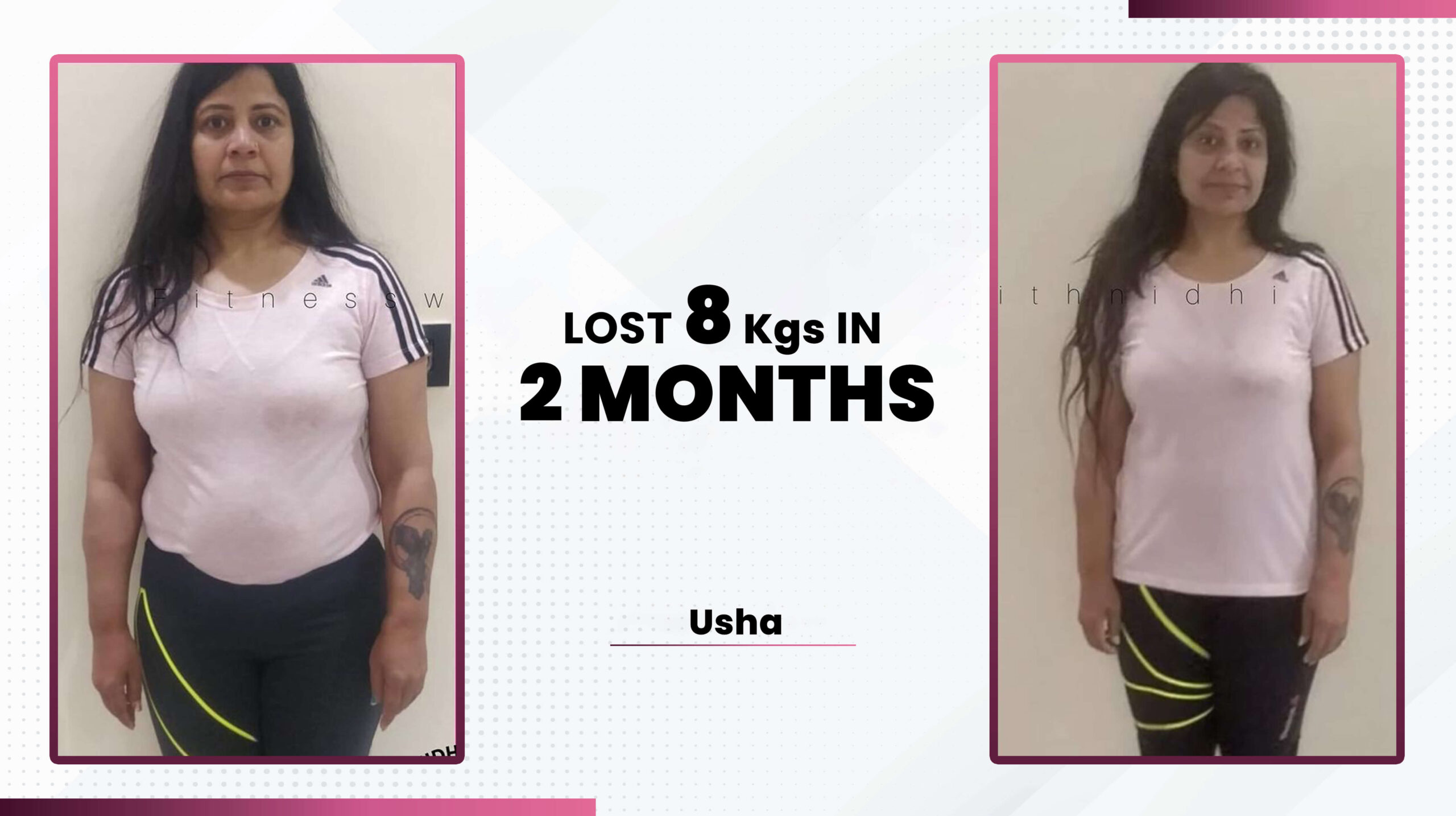 11usha weight loss transformation lost 8 kgs in 2 month