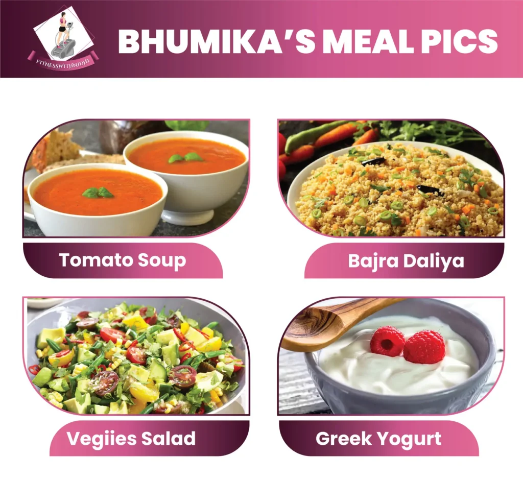 bhumika's customized diet meal plan items