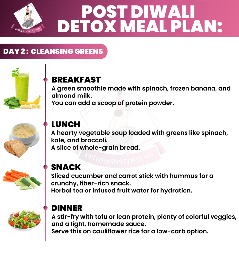 post diwali detox meal plan day 2 cleansing greens