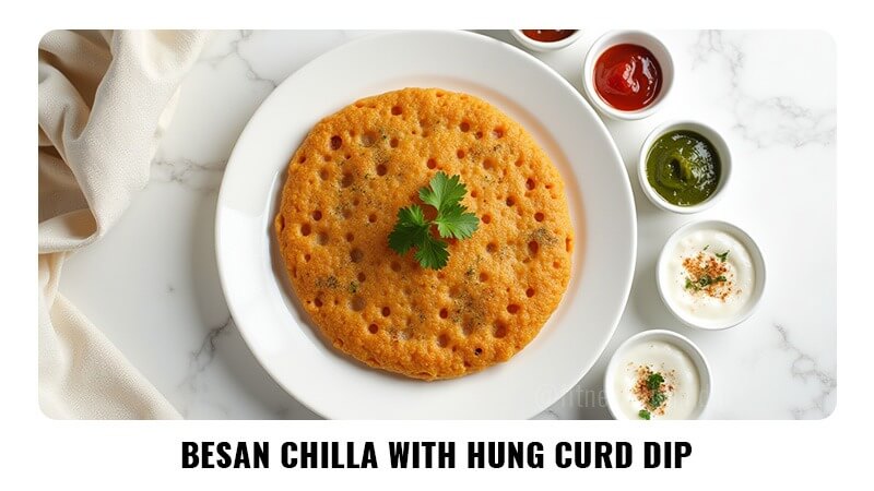 Besan Chilla with Hung Curd Dip