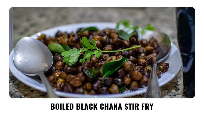 Boiled Black Chana Stir Fry