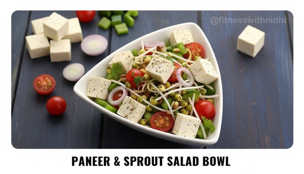 Paneer and Sprout Salad Bowl